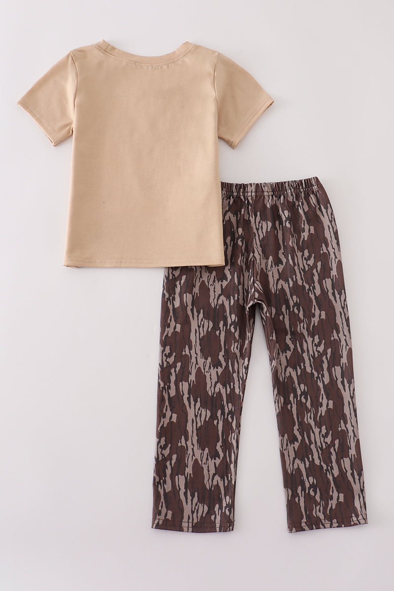 Camouflage antler embroidery pants set