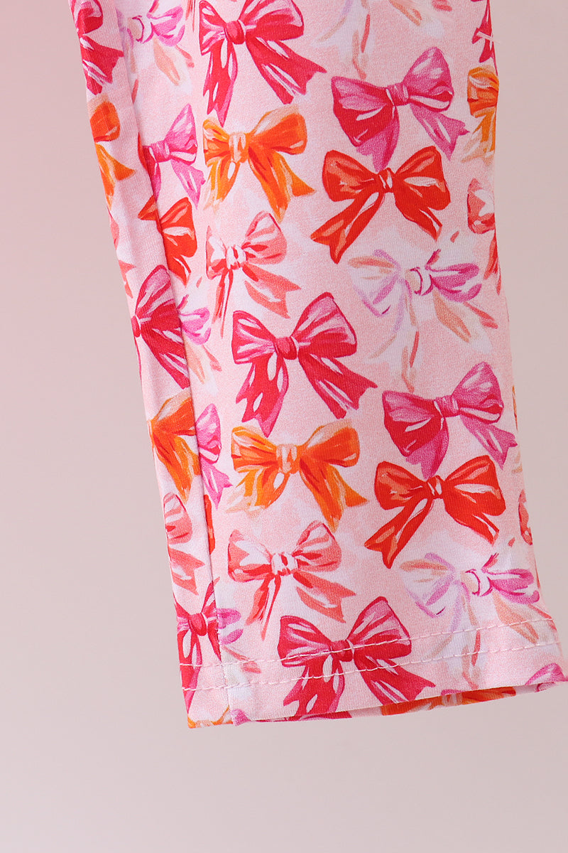 Premium berry blossom bows bamboo pants set