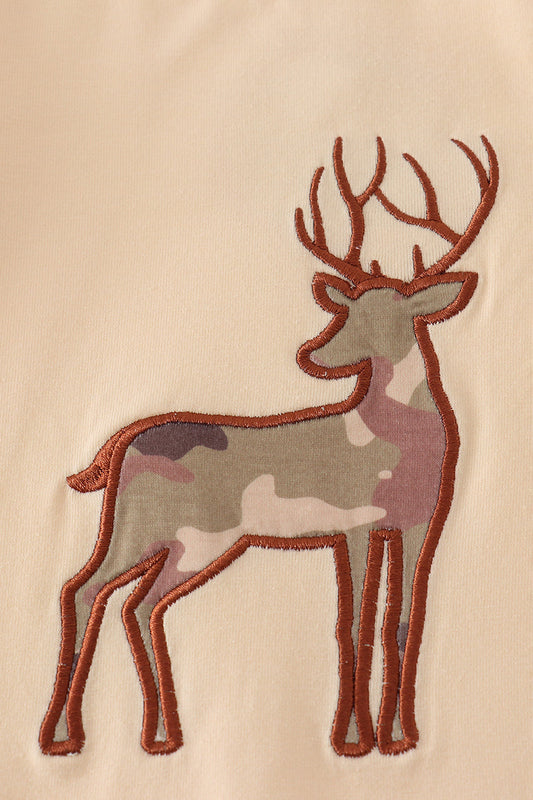 Camouflage deer applique ruffle romper
