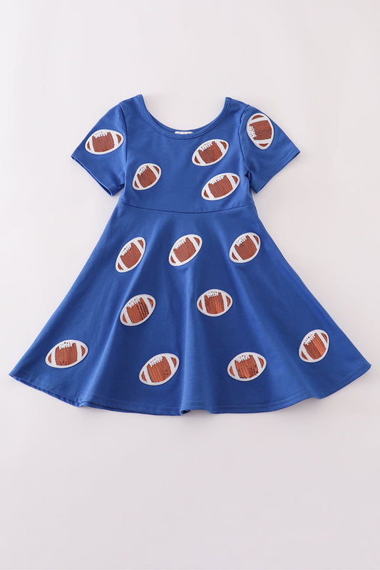 Blue football sequin dress