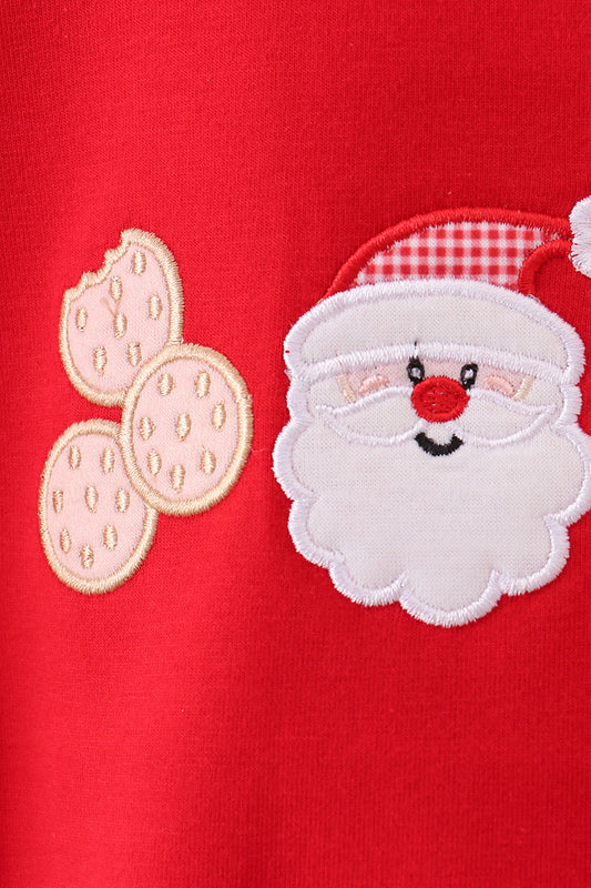 Red santa claus biscuit milk applique bubble